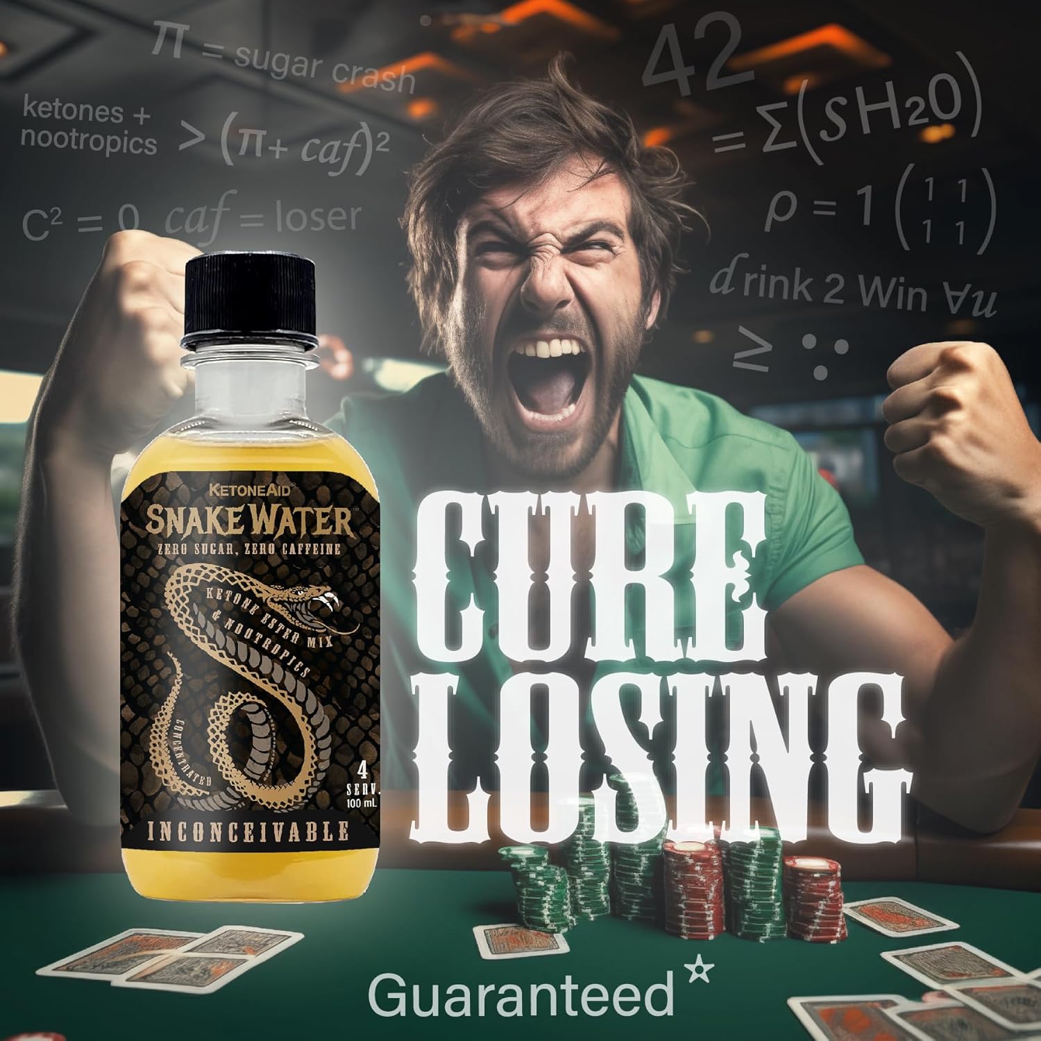 KetoneAid SnakeWater Sports Drink: Ketone Ester with Slow Carbs, Theacrine, & Nootropics - 8 Pack, 32 Servings