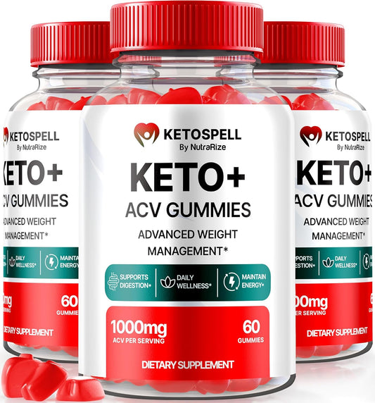 KetoSpell ACV Gummies 3 Pack - All Natural Apple Cider Vinegar Supplement for Advanced Slimming Formula - 1000MG Gomitas Reviews