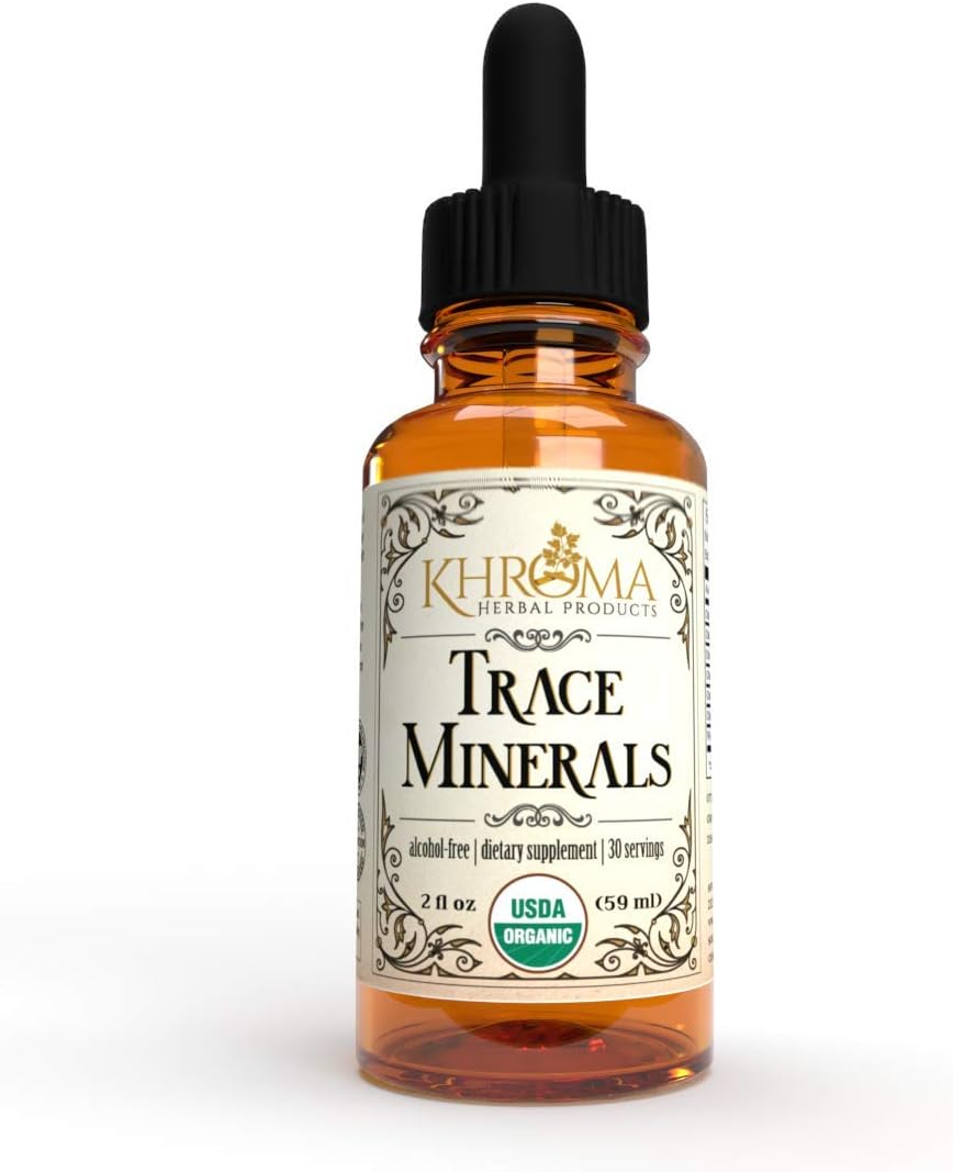 Khroma Herbal Products Organic Trace Minerals 2 oz Liquid Plant-Based Blend - High Absorption - 30 Servings