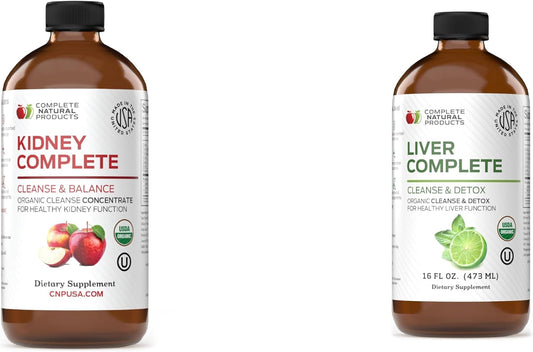 Kidney and Liver Complete Bundle - 16oz Natural Products for Kidney and Liver Health