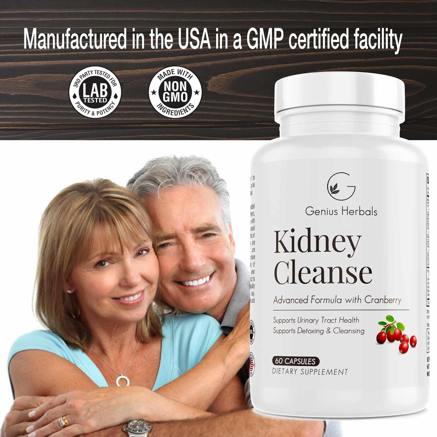 Kidney Cleanse Advanced Formula with Cranberry Extract - Detox & Cleanse for Kidney, Urinary Tract, Bladder - 60 Capsules