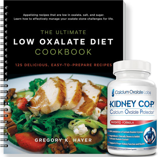 Kidney C.O.P. Calcium Oxalate Protector Capsules for Kidney Support - Stop Recurrence with Low Oxalate Diet Cookbook (Starter Pack)