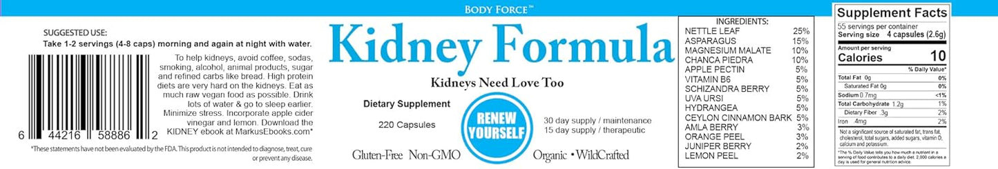 Kidney Health Capsules with Nettle Leaf, Asparagus & Chanca Piedra - Boost Energy, Improve Hair & Nails, Support Urinary Health