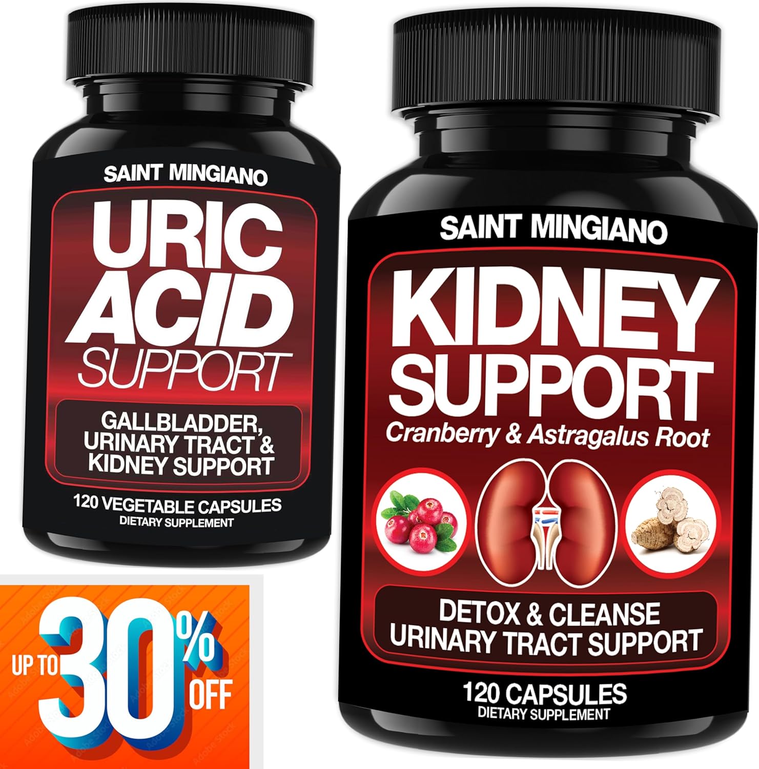 Kidney Support Cleanse Detox & Repair with Uric Acid Support - Complete Gallbladder, Urinary Tract & Kidney Health for Men and Women