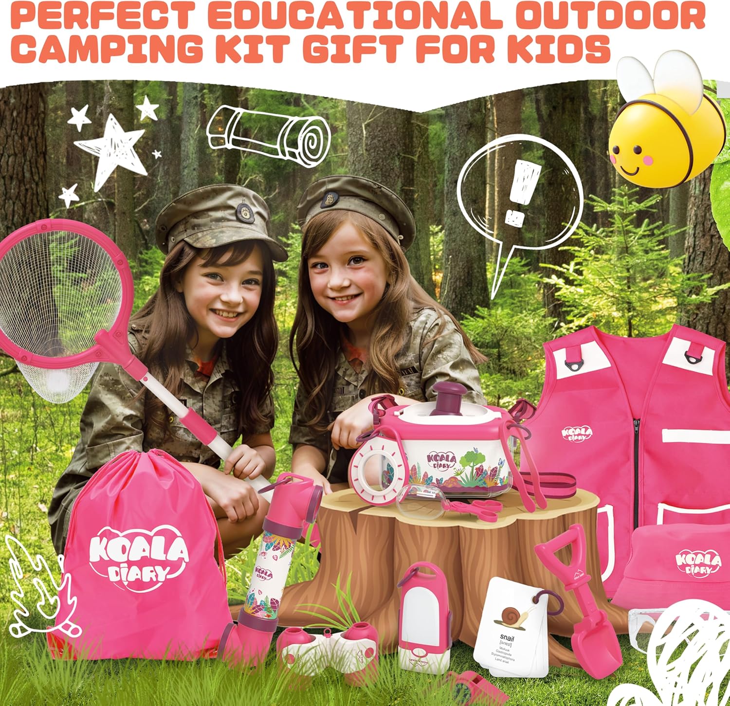 Kids Bug Catcher Kit: 28 Piece Kids Explorer Set for Outdoor Adventure - Nature Exploration Toys for Kids 3+ Years Old