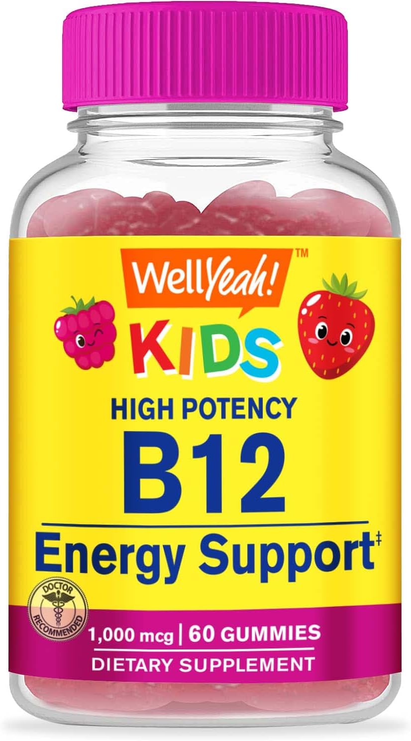 Kids Bundle: WellYeah Vitamin D3 + B12 Gummies - Gluten & GMO Free Vitamin Supplement for Children - Chewable & Great Tasting