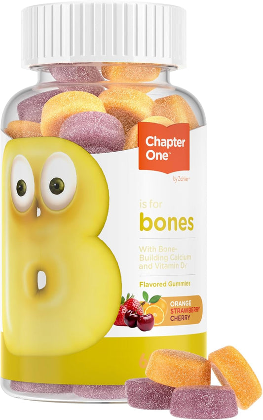 Kid's Calcium Gummies with Vitamin D3 - Non-GMO Gluten Free 250mg Calcium Supplement - For Strong Bones & Teeth in Children - 60 Count