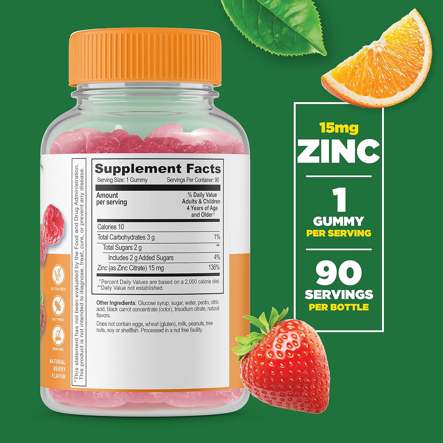 Kids Calcium Magnesium Zinc Gummies Bundle - Tasty Vitamin Supplement, Gluten Free, GMO Free Chewables