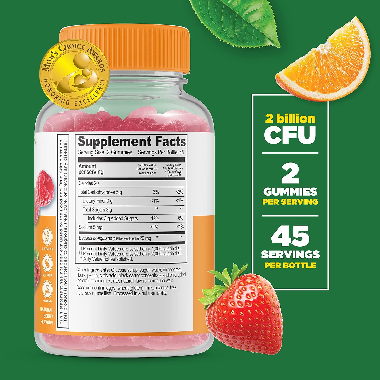Kids Calcium Magnesium Zinc Probiotic Gummies Bundle - Vitamin Supplement, Chewable, Gluten Free, GMO Free - 2 Billion CFU, Great Taste