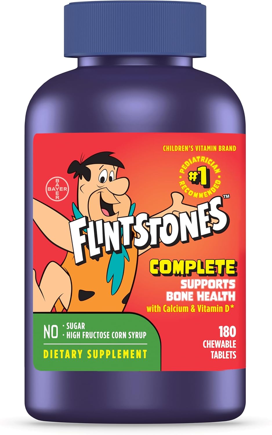 Kids Complete Multivitamin & Fiber Gummies Bundle - Flintstones & L'il Critters, Berry/Lemon, 90ct