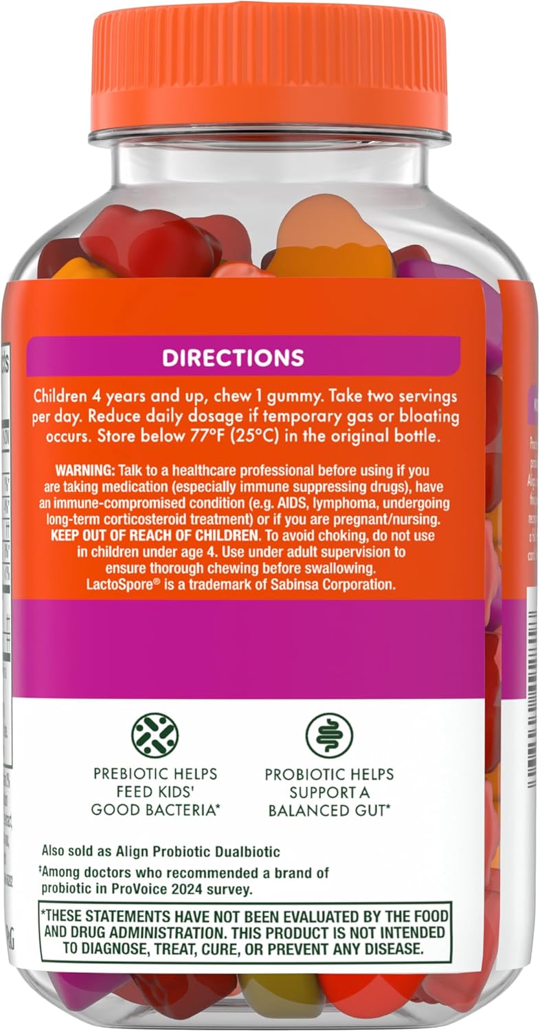 Kids Gummies with Prebiotic + Probiotic for Healthy Digestion, 50 Count, Doctor Recommended Brand