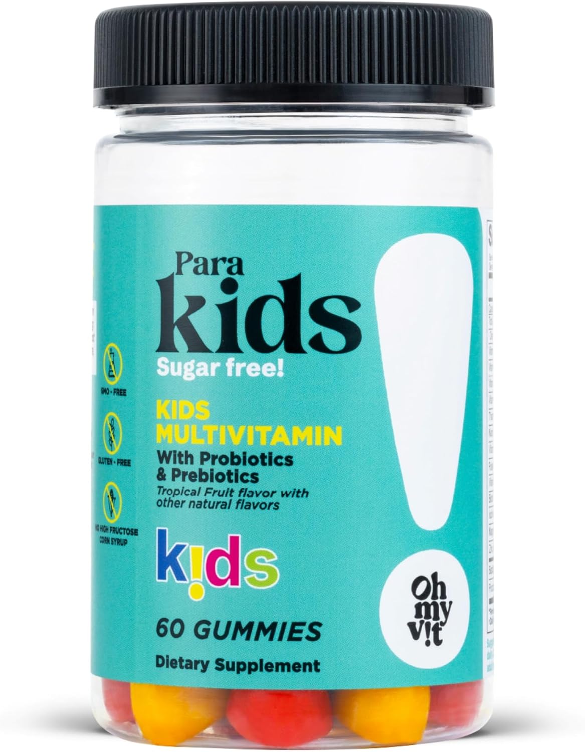 Kids Gummy Multivitamin with Probiotics & Prebiotics, Tropical Fruit Flavor - 60 Count - Ages 4+
