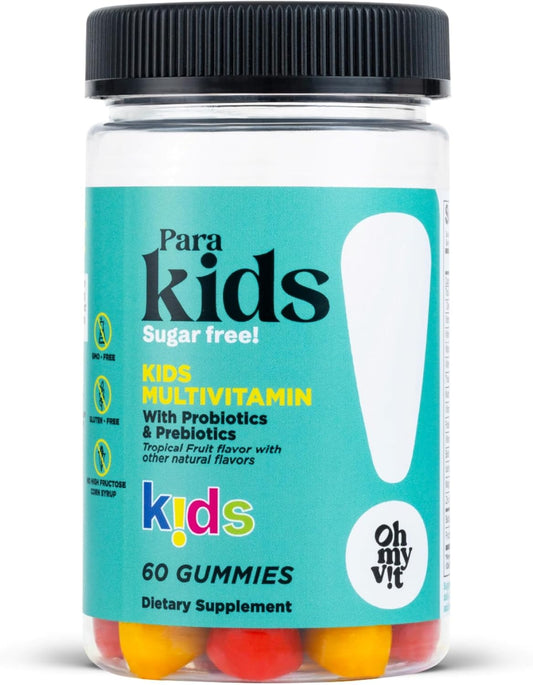 Kids Gummy Multivitamin with Probiotics & Prebiotics, Tropical Fruit Flavor - 60 Count - Ages 4+