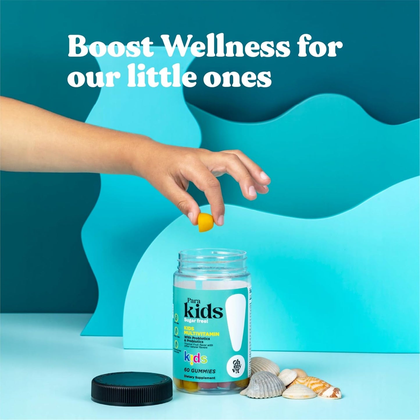 Kids Gummy Multivitamin with Probiotics & Prebiotics, Tropical Fruit Flavor - 60 Count - Ages 4+