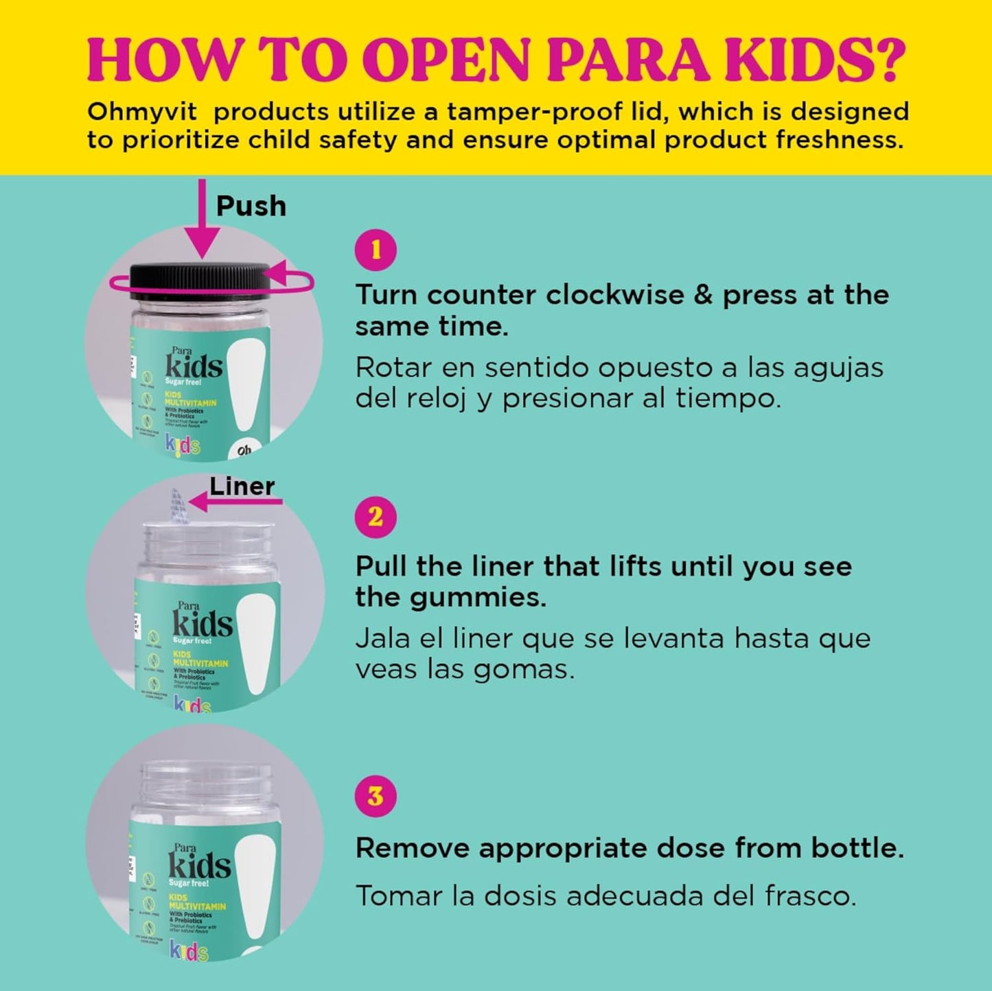 Kids Gummy Multivitamin with Probiotics & Prebiotics, Tropical Fruit Flavor - 60 Count - Ages 4+