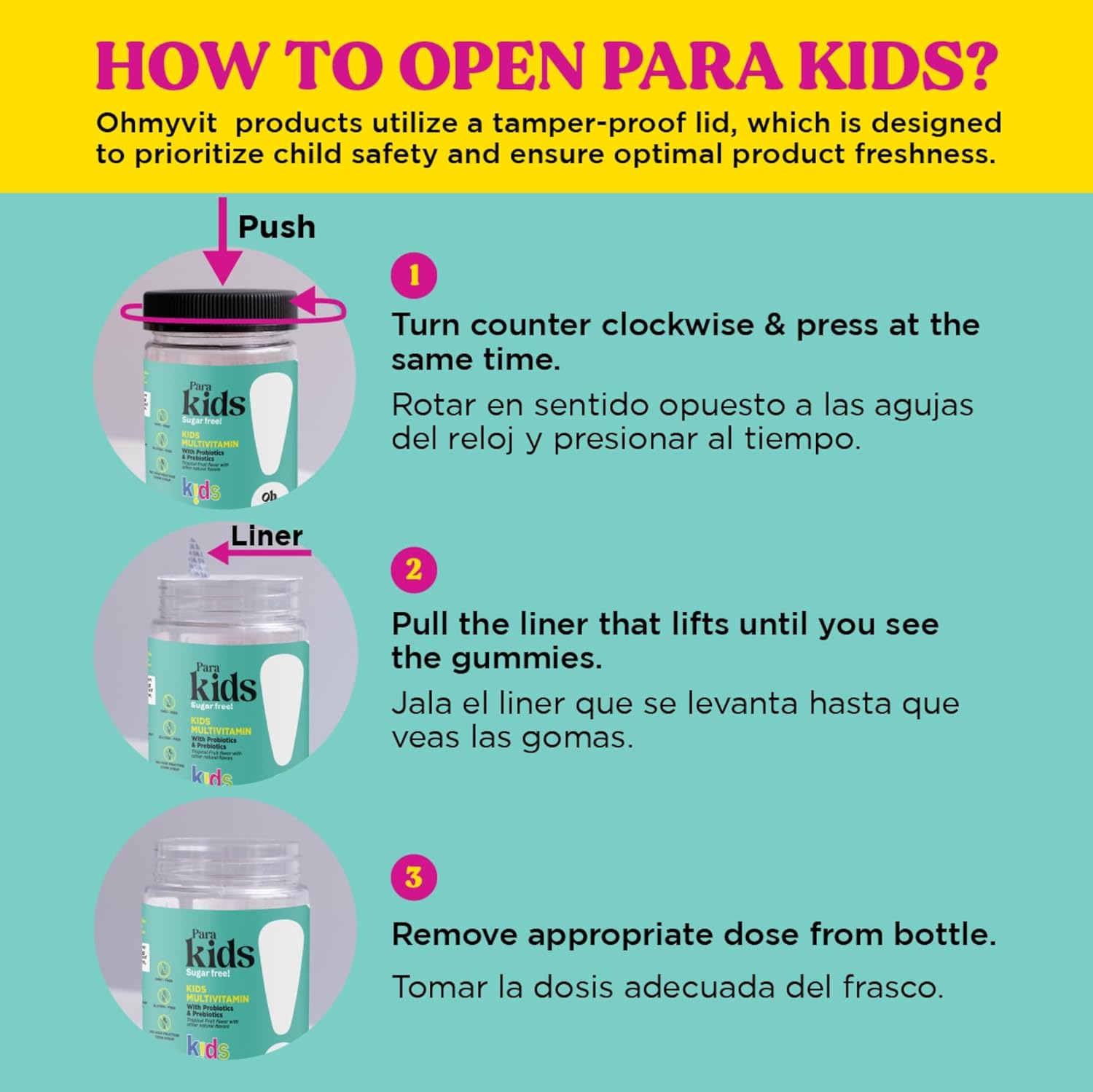 Kids Gummy Multivitamin with Probiotics & Prebiotics, Tropical Fruit Flavor - 60 Count - Ages 4+