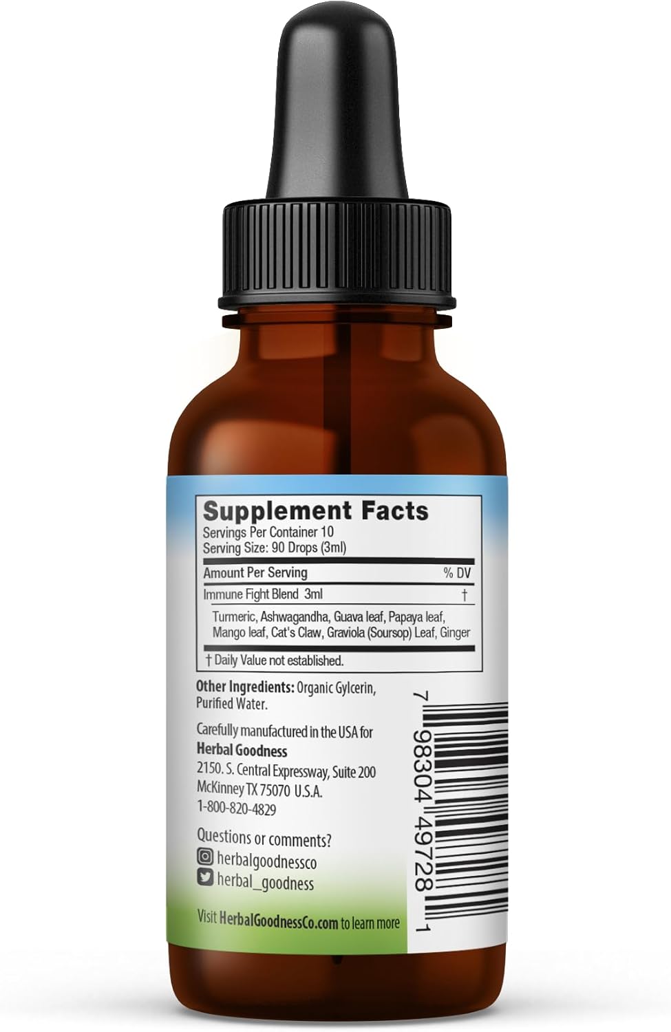 Kids Herbal Immune Support Drops with Ashwagandha & Turmeric - Natural Immune Booster for Kids - Non-GMO & Made in USA