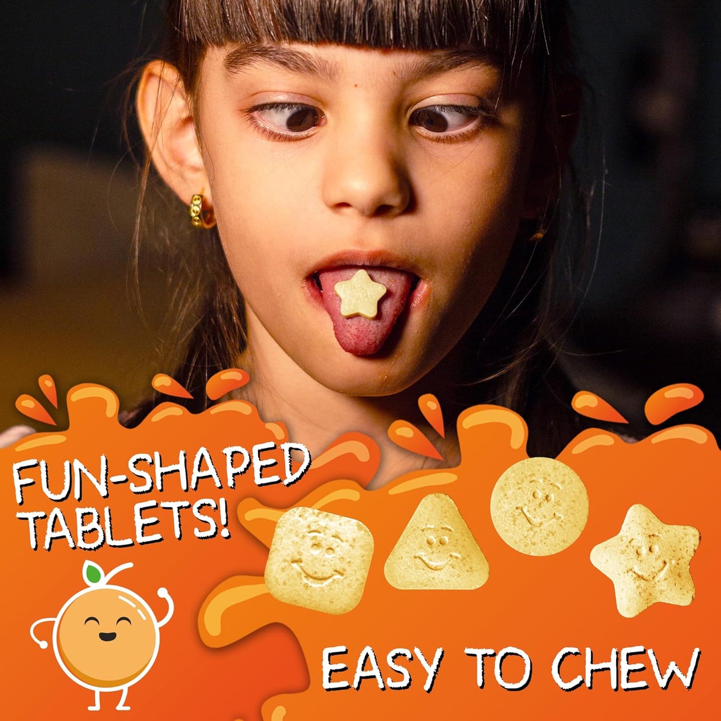 Kid's High-Absorption Magnesium Chewable Tablets with Vitamin B6, D & C for Calm, Relaxation, and Focus - Non-GMO & Sugar-Free