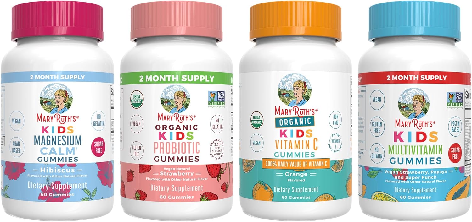 Kids' Immune Support Gummies: Multivitamin, Probiotic, Magnesium Calm, Vitamin C | Vegan, Non-GMO, Gluten Free | Clean Label Project Verified®