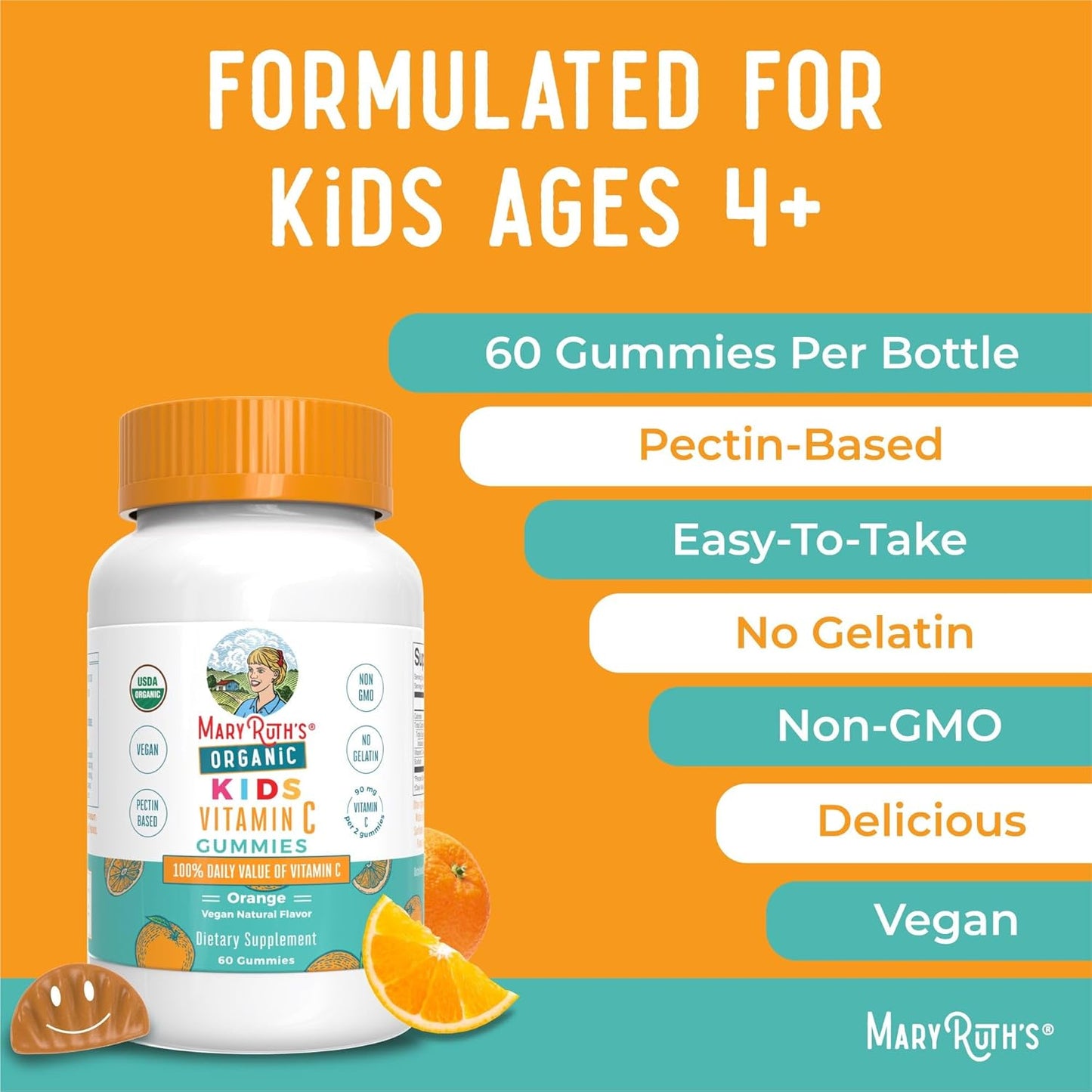 Kids' Immune Support Gummies: Multivitamin, Probiotic, Magnesium Calm, Vitamin C | Vegan, Non-GMO, Gluten Free | Clean Label Project Verified®