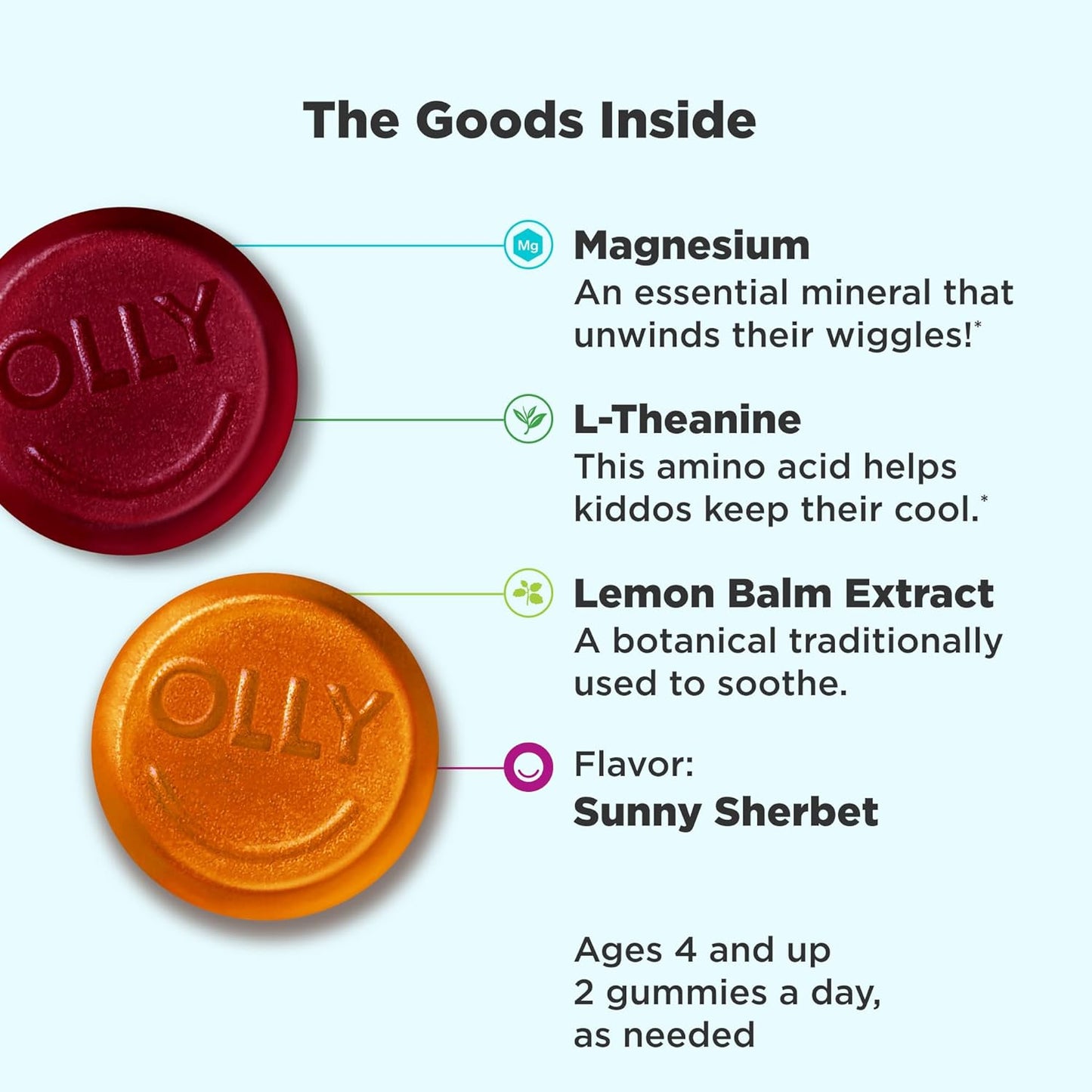 Kids Immune Support Gummies with Magnesium, L-Theanine, Lemon Balm, Elderberry, Vitamin C, Zinc - 50 Count