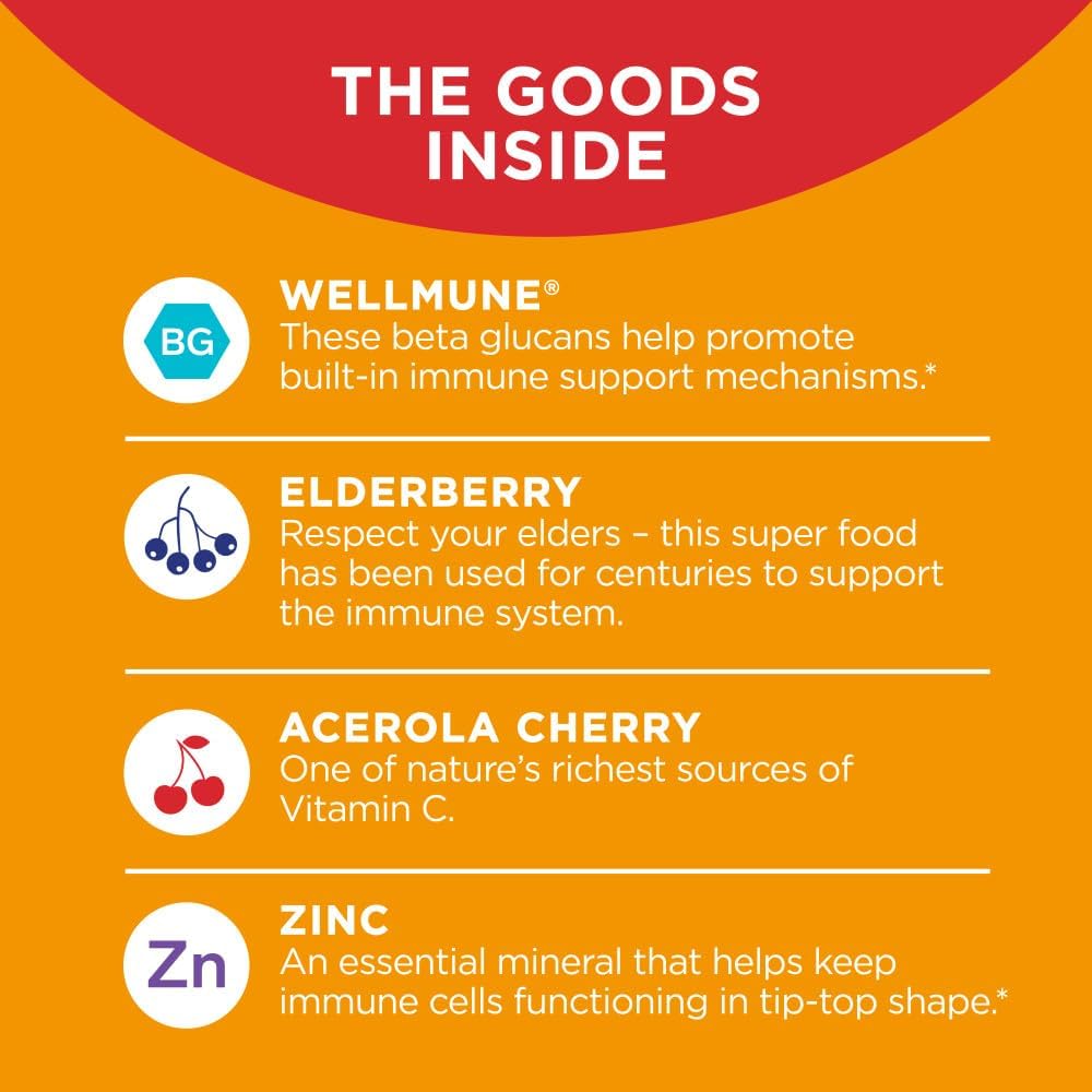 Kids Immune Support Gummies with Magnesium, L-Theanine, Lemon Balm, Elderberry, Vitamin C, Zinc - 50 Count