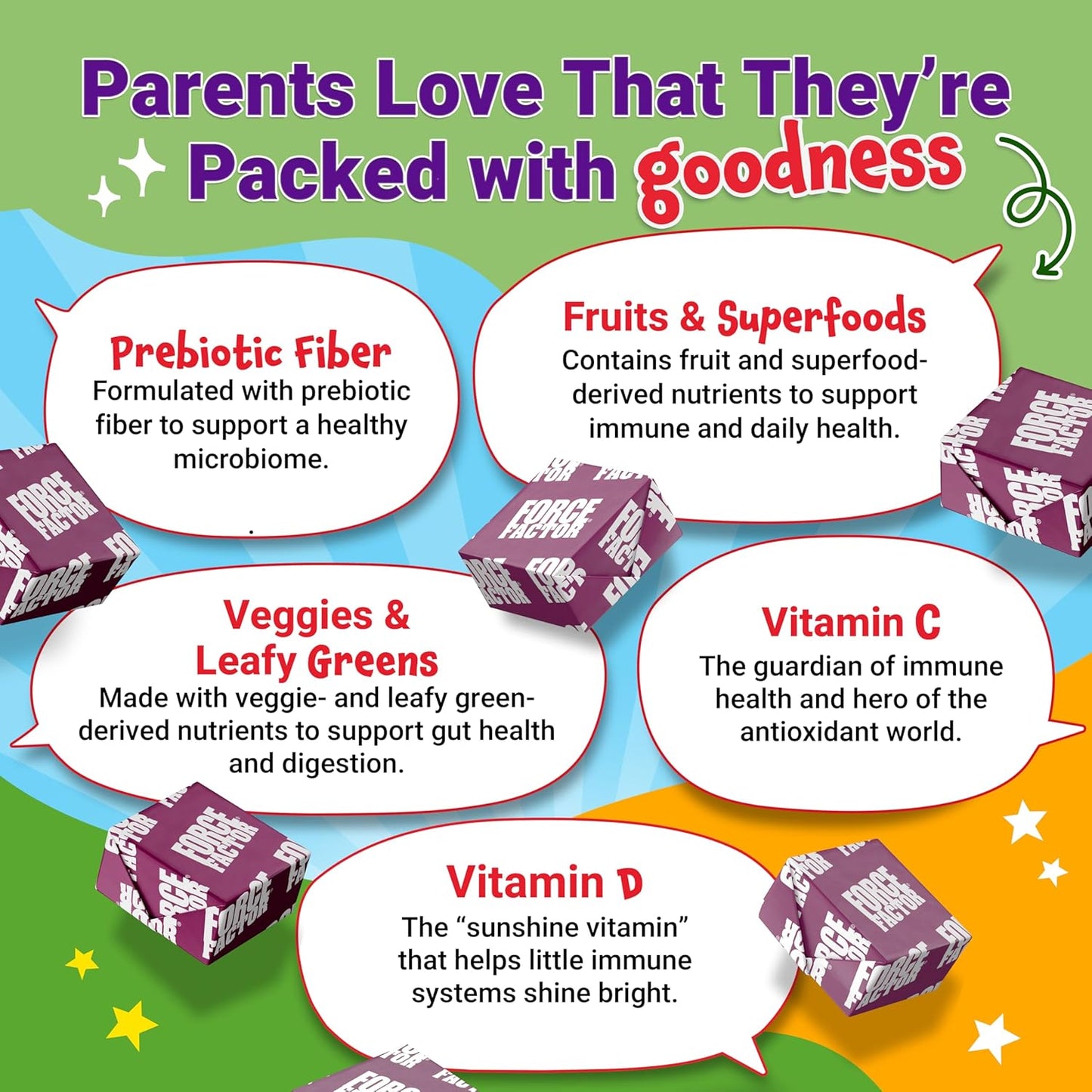 Kids Immune Support Superfood Chews with Vitamins C & D, Antioxidants from Fruits & Veggies, 60 Soft Chews