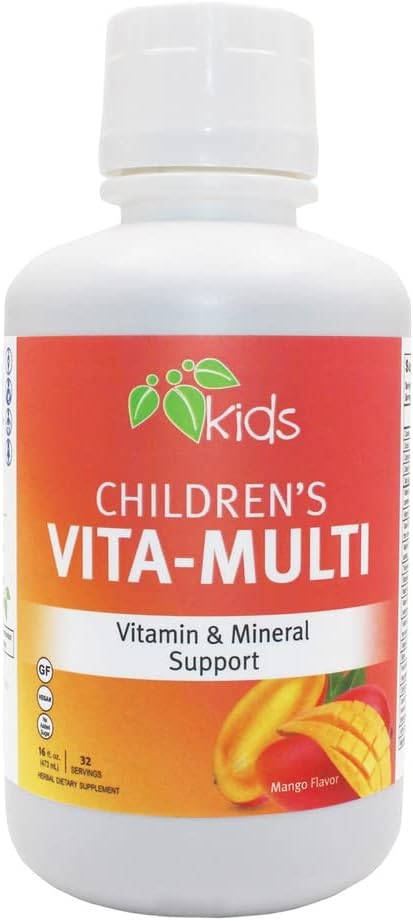 Kids Liquid Multivitamin Supplement with Fruits, Greens, & Lutein - Mountain Meadow Herbs Children's Vita-Multi (16 oz.)