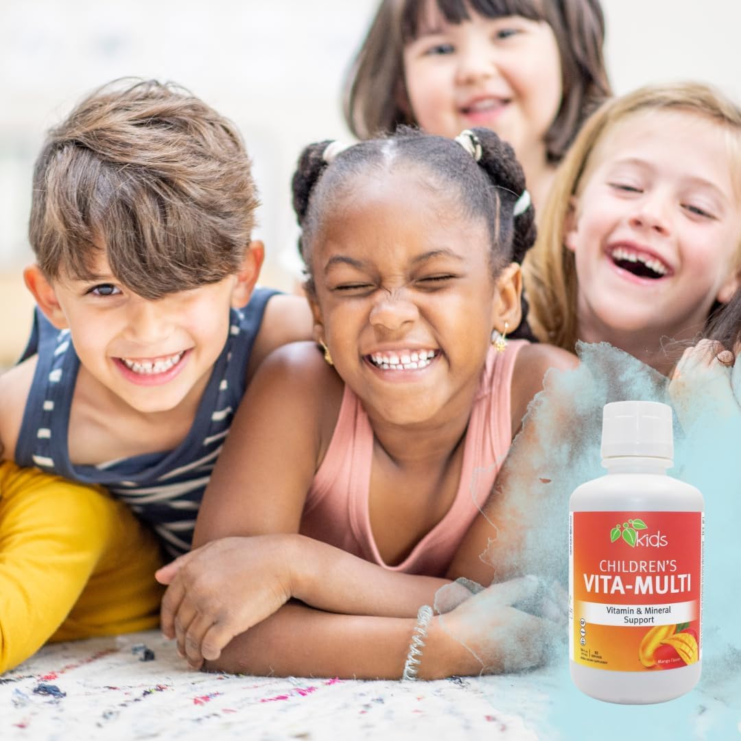 Kids Liquid Multivitamin Supplement with Fruits, Greens, & Lutein - Mountain Meadow Herbs Children's Vita-Multi (16 oz.)