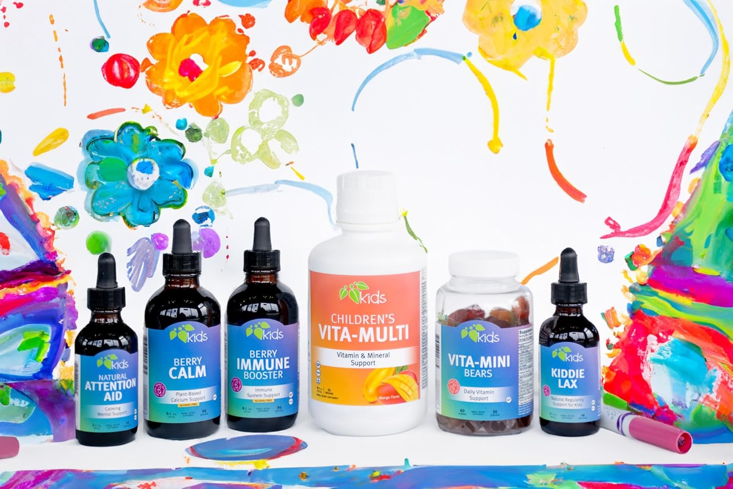 Kids Liquid Multivitamin Supplement with Fruits, Greens, & Lutein - Mountain Meadow Herbs Children's Vita-Multi (16 oz.)