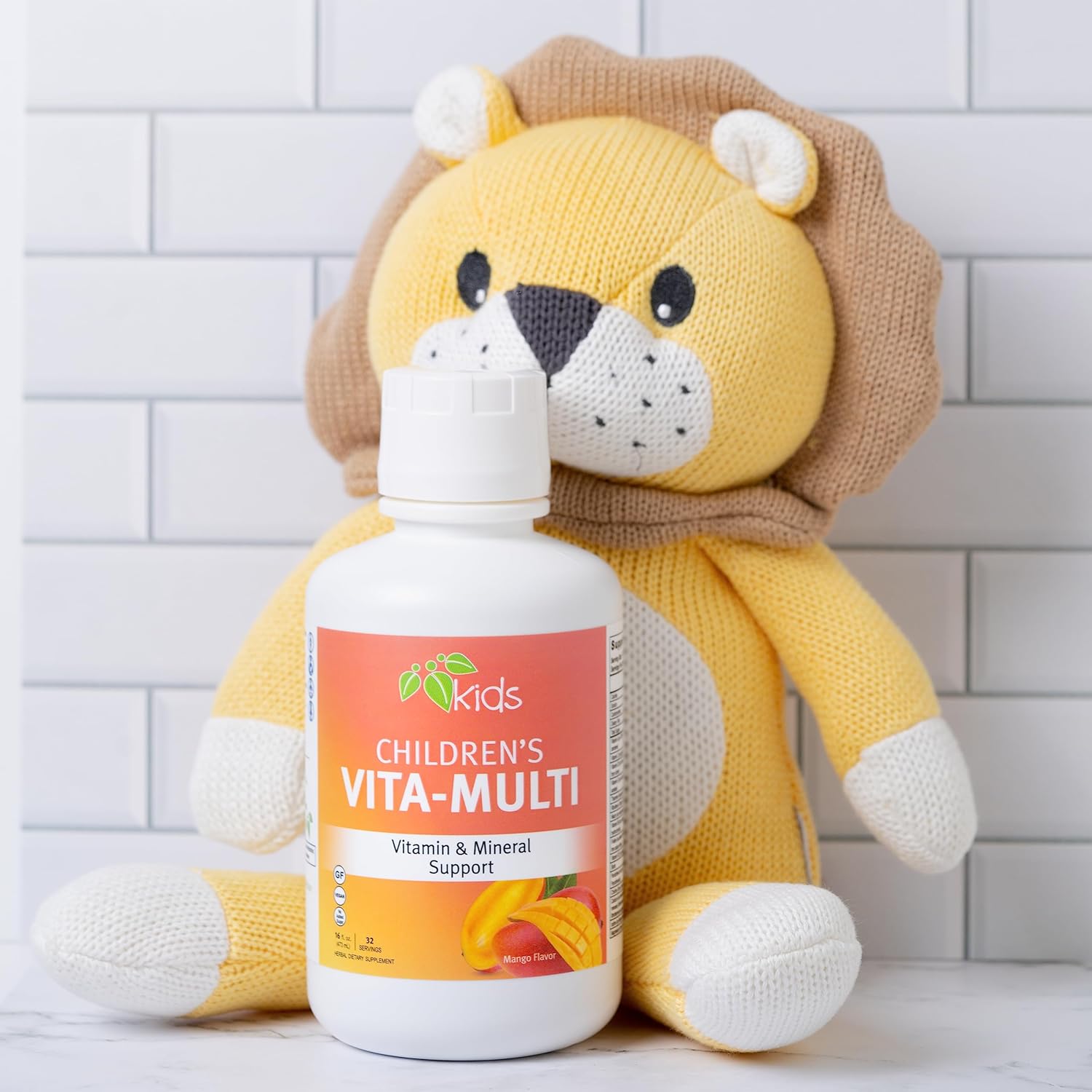 Kids Liquid Multivitamin Supplement with Fruits, Greens, & Lutein - Mountain Meadow Herbs Children's Vita-Multi (16 oz.)