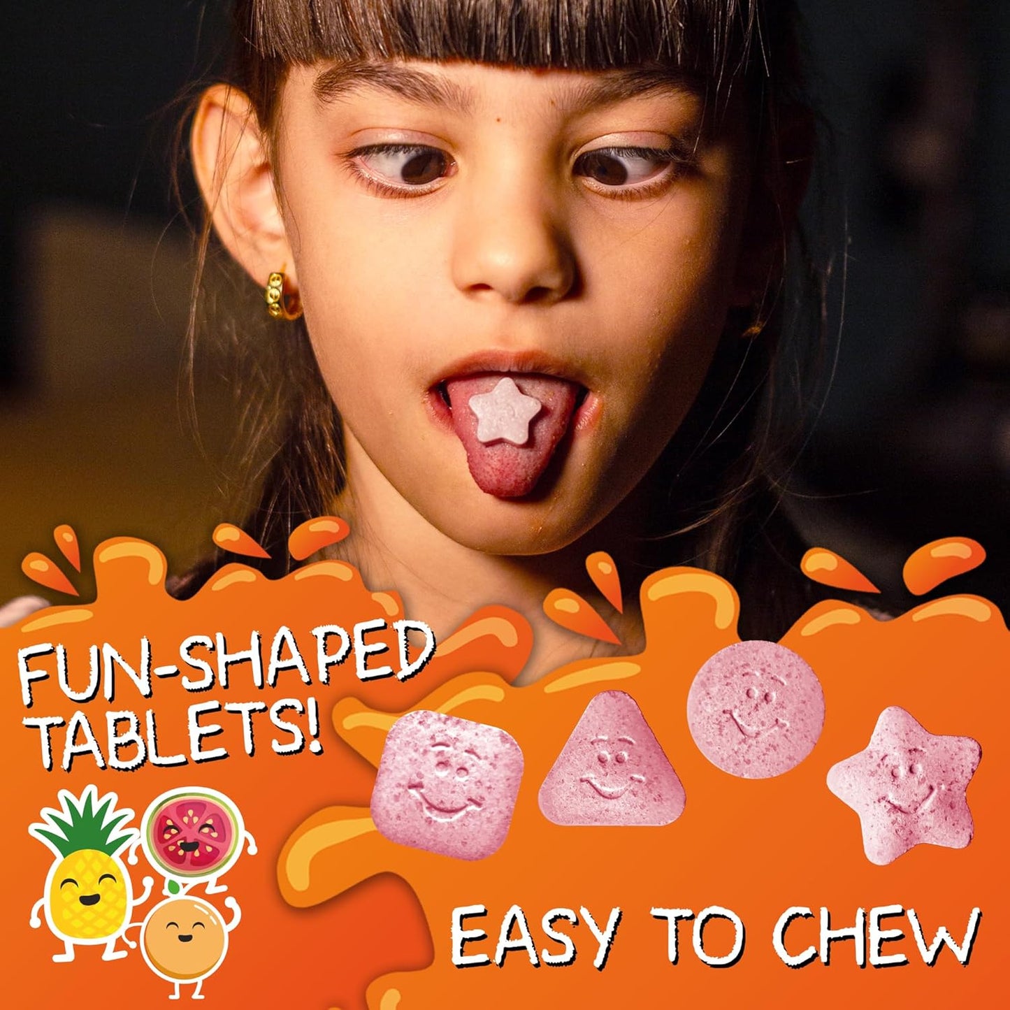 Kids Magnesium Chewable Tablets | Magnesium Glycinate, Citrate & Taurate with Vitamin B6, D & C | Calm, Relaxation & Focus Support | Sugar-Free & Non-GMO | 60 Tablets