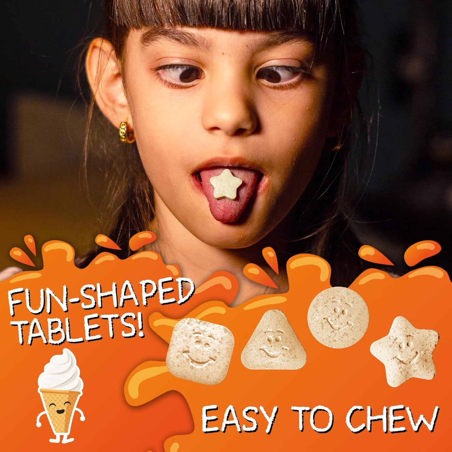 Kids Magnesium Chewable Tablets | Promotes Calm, Relaxation & Focus | Magnesium Glycinate, Citrate & Taurate | With Vitamin B6, D & C | Vanilla Flavor | Non-GMO & Sugar-Free | 60 Count