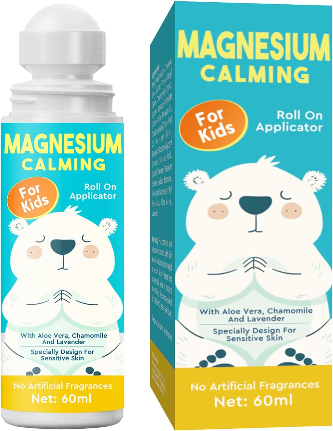 Kids Magnesium Lotion with Roll-on Applicator for Sweet Sleep and Relaxation at Bedtime