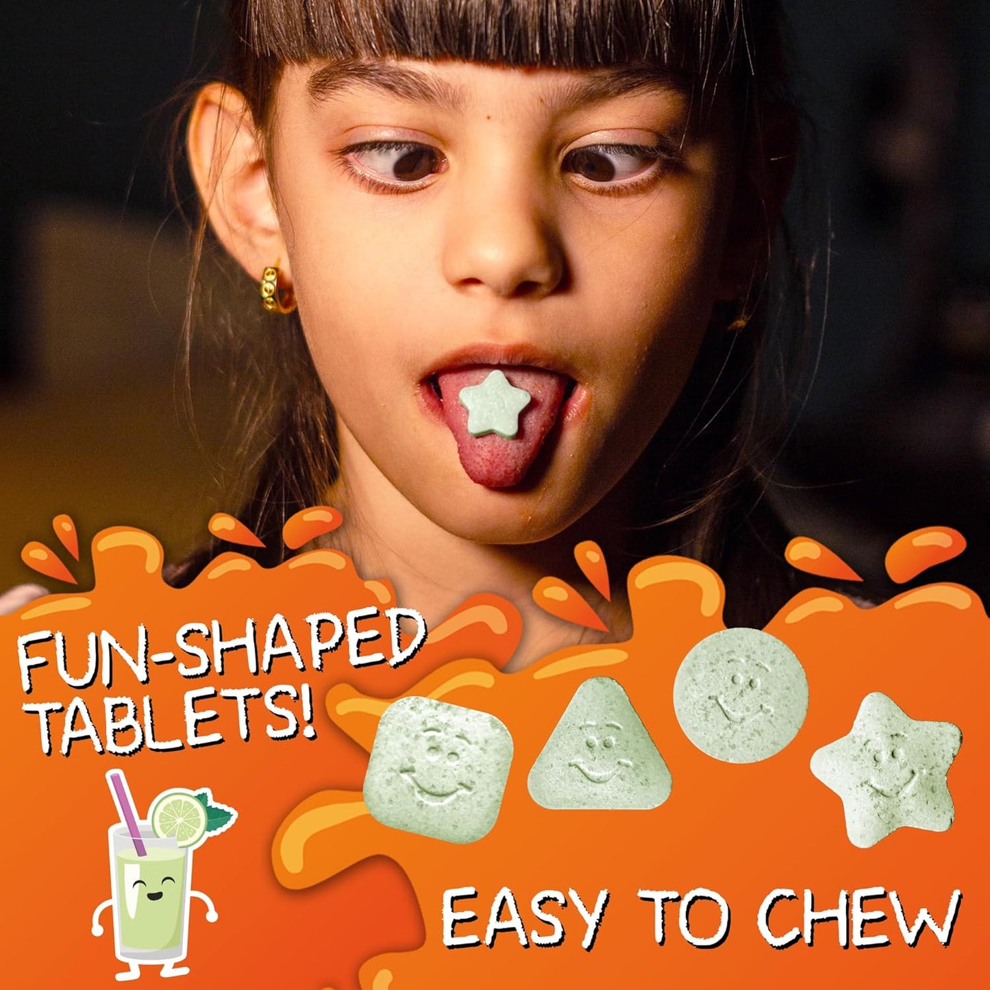 Kids Magnesium Supplement for Calm, Focus, and Relaxation | High-Absorption Formula with Magnesium Glycinate, Citrate, and Taurate | Includes Vitamin B6, D, and C | Sugar-Free Lemonade Flavor | 60 Chewable Tablets