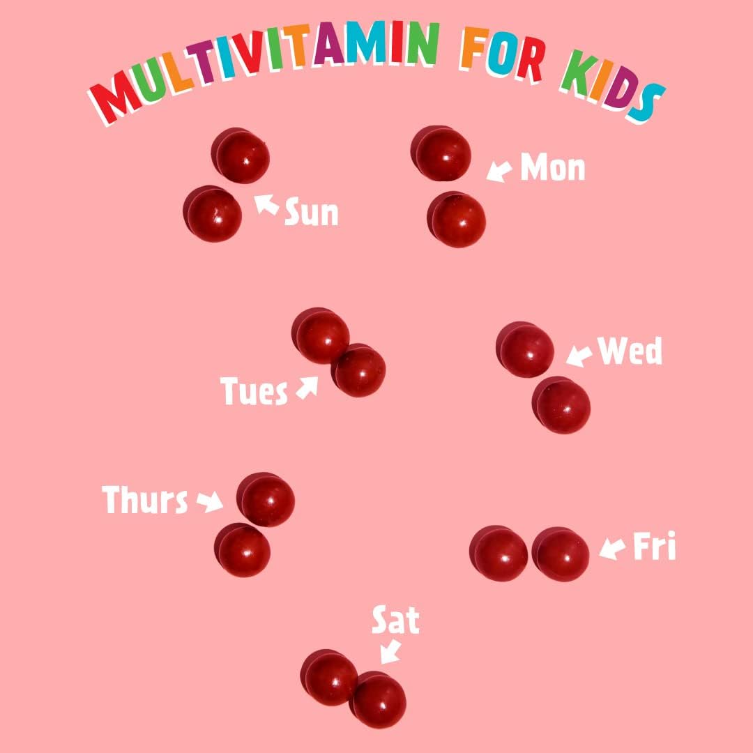 Kids Multivitamin Chocolate with Vitamins A, B6, B12, C, D, E, Folate, Biotin - 80 Pieces Non-GMO Fair Trade Candy with 2g Sugar