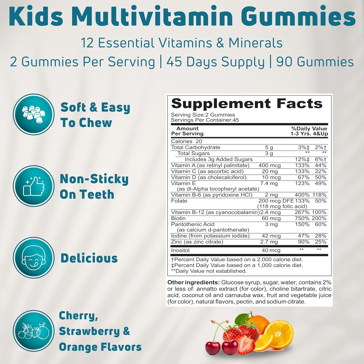 Kids Multivitamin Gummies - Vegetarian, Gluten-Free, Gelatin-Free - 45 Day Supply - Immune Support & Wellness - BoostGo Australia