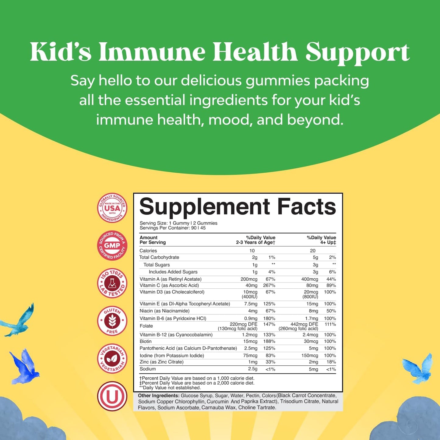 Kids Multivitamin Gummies Bundle for Immunity and Calm - Daily Multivitamin and Magnesium Gummies for Nerve, Bone, and Muscle Health