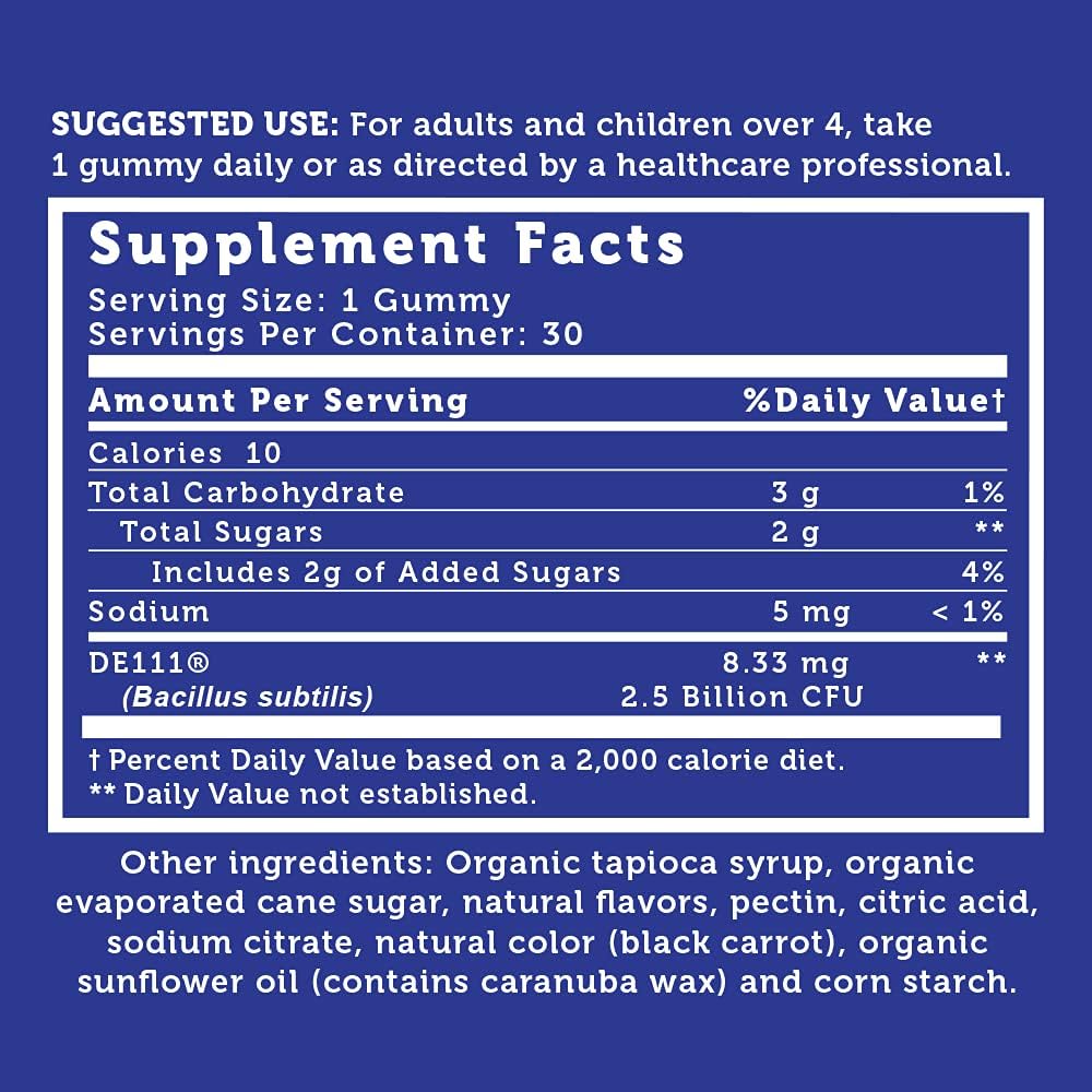 Kids Organic Probiotic Gummies for Gut Health & Immune Support - Vegan Chewable Probiotics for Children 4+, 60 Strawberry Chews