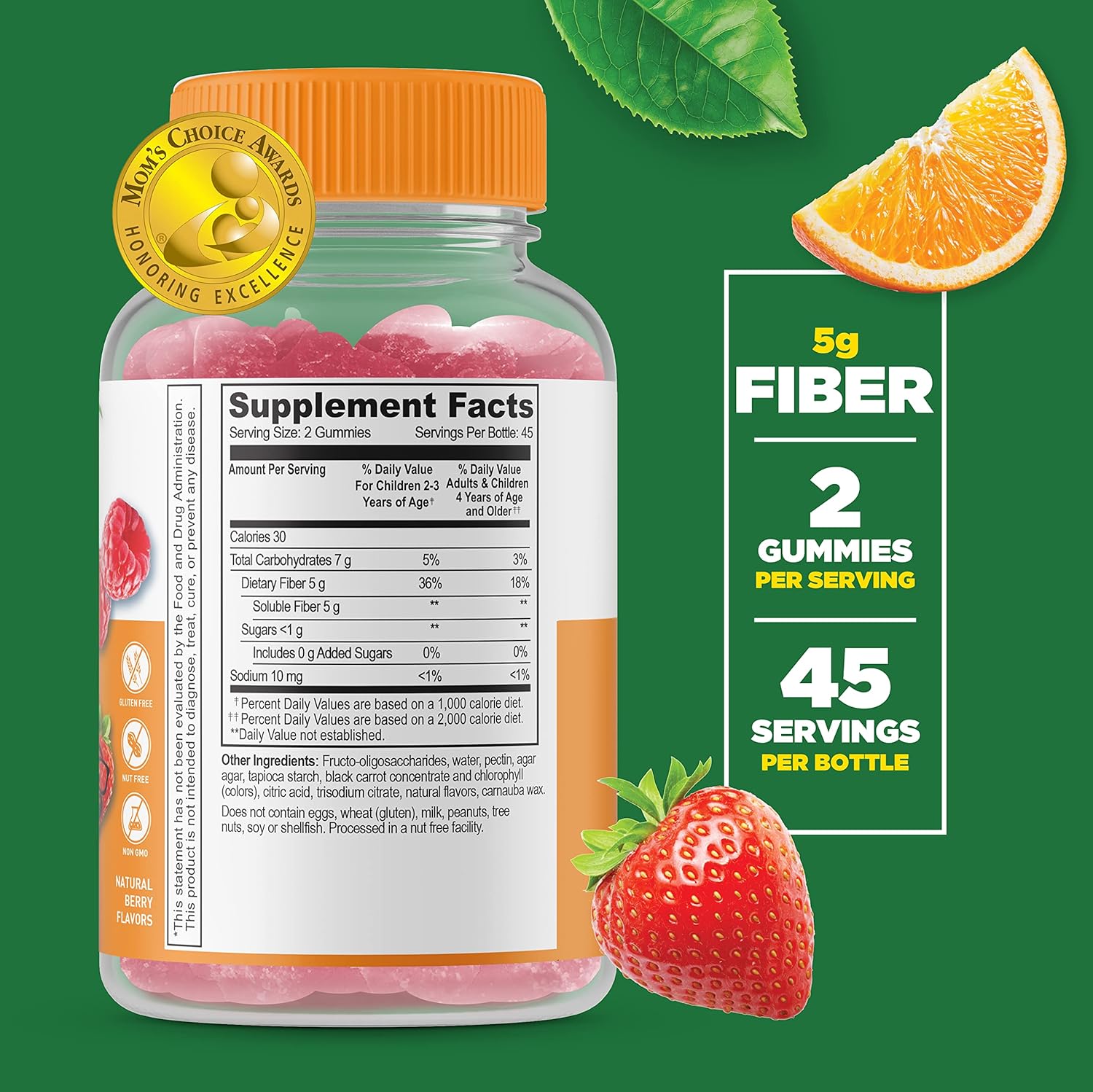 Kids Prebiotic Fiber Gummies Bundle with Vitamin D3 & K2 - Gluten-Free & GMO-Free Chewable Vitamins for Children