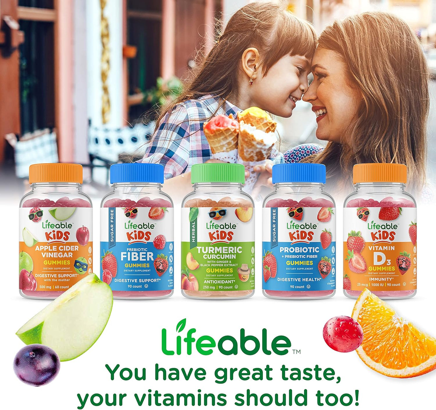 Kids Probiotic Gummies Bundle - 2 Billion CFU + Immune Support, Great Tasting, Vitamin Supplement, Gluten & GMO Free