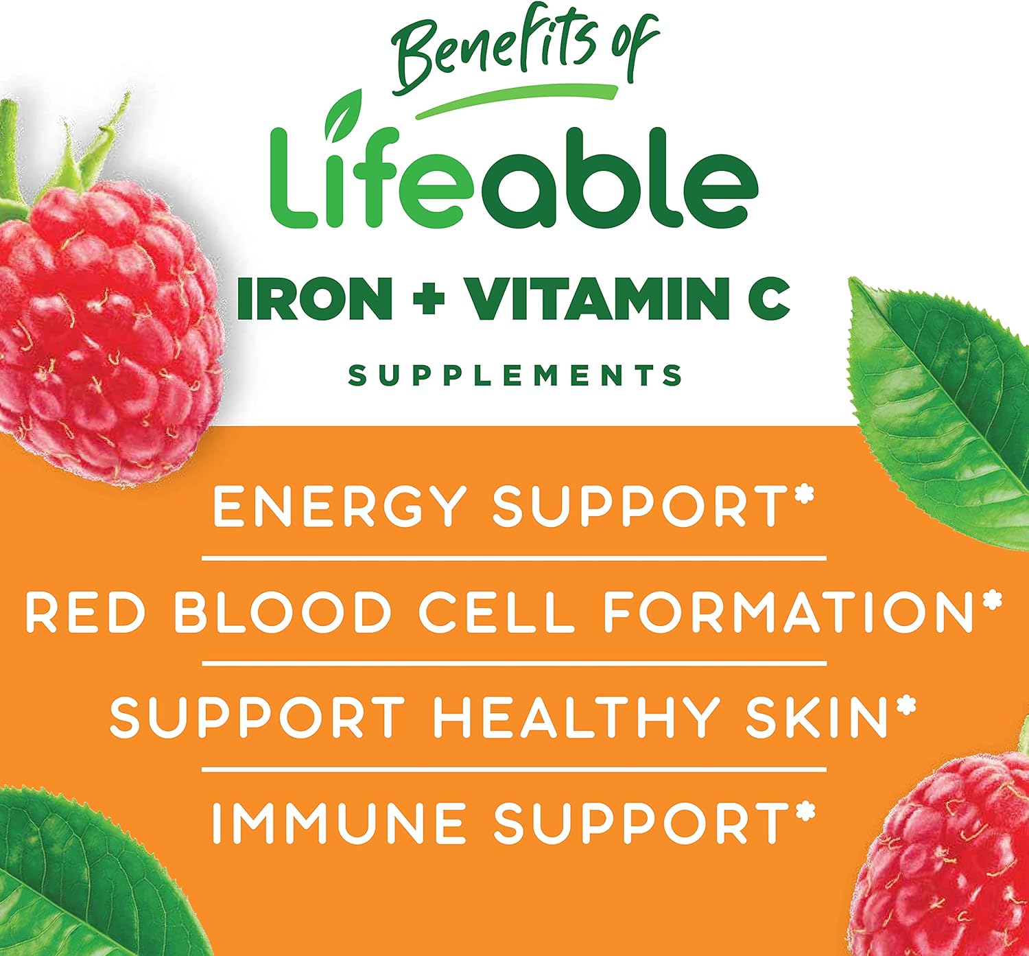 Kids Probiotic Gummies Bundle with Iron & Vitamin C - 2 Billion CFU, Gluten Free, Chewable, GMO Free, Great Tasting Vitamin Supplement
