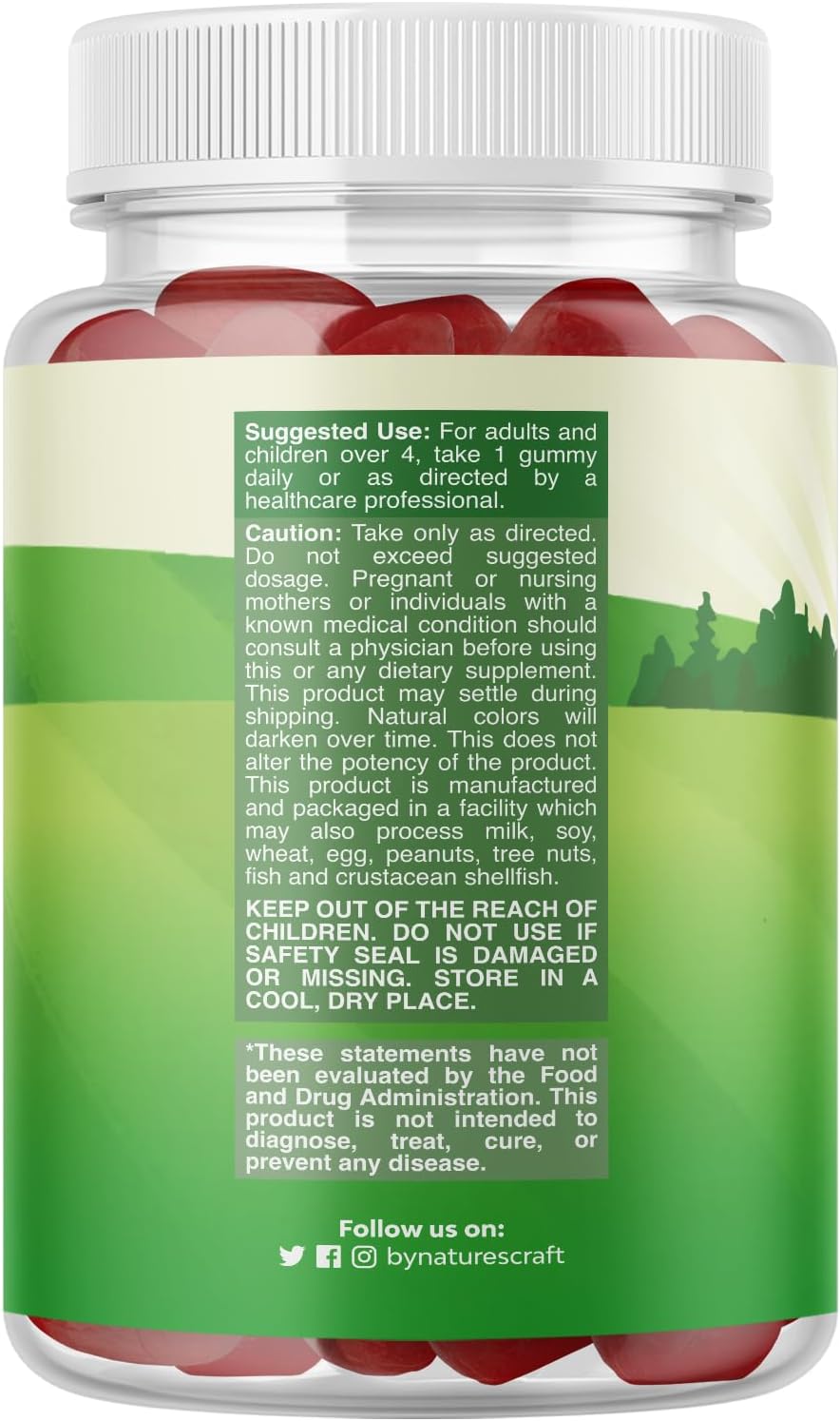 Kids Probiotic Gummies for Immune Support and Digestive Health - Bacillus Subtilis Probiotic for Upset Stomach, Cleanse, and Colon Detox - Constipation Relief - Natures Craft