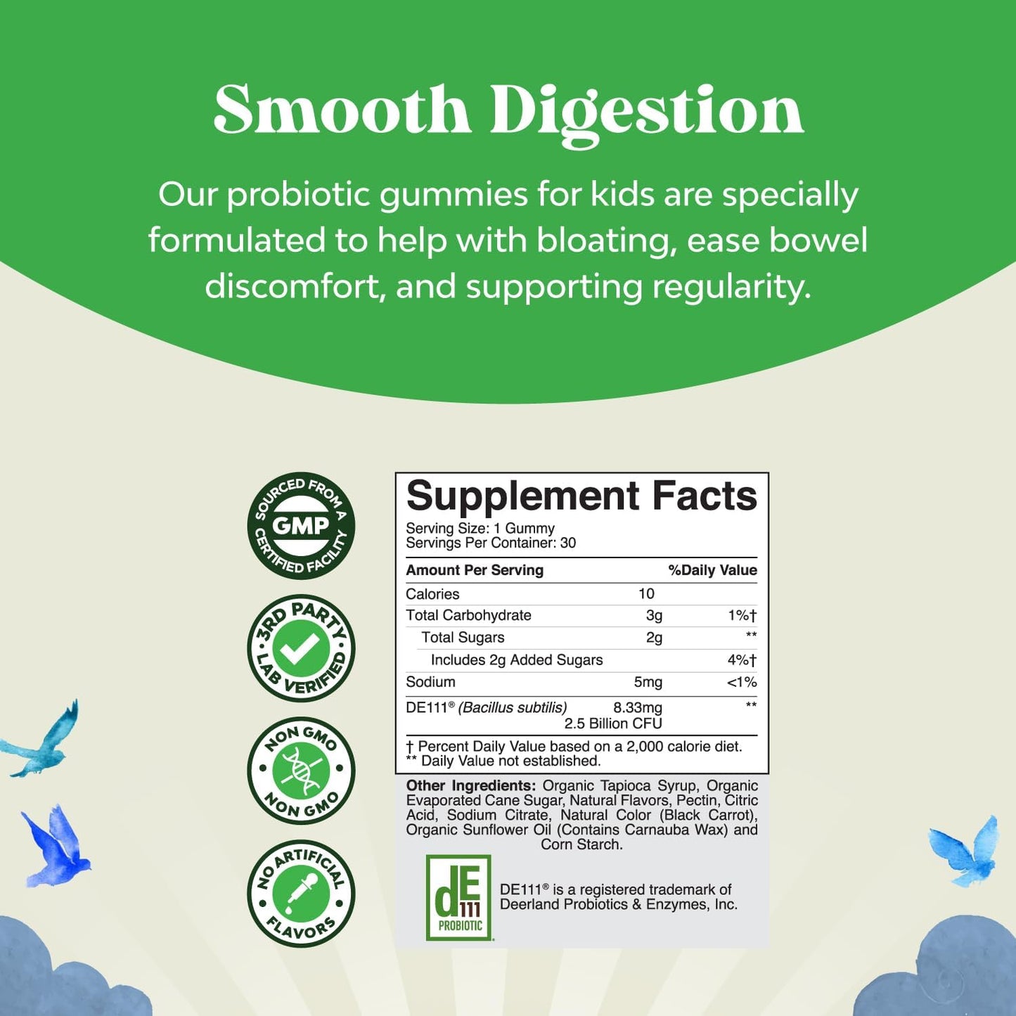Kids Probiotic Gummies for Immune Support and Digestive Health - Bacillus Subtilis Probiotic for Upset Stomach, Cleanse, and Colon Detox - Constipation Relief - Natures Craft