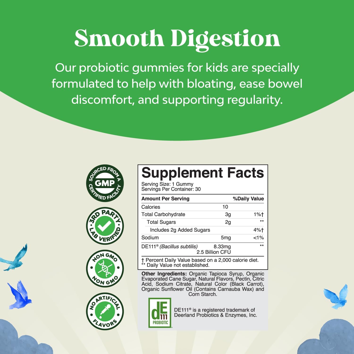 Kids Probiotic Gummies for Immune Support and Digestive Health - Bacillus Subtilis Probiotic for Upset Stomach, Cleanse, and Colon Detox - Constipation Relief - Natures Craft