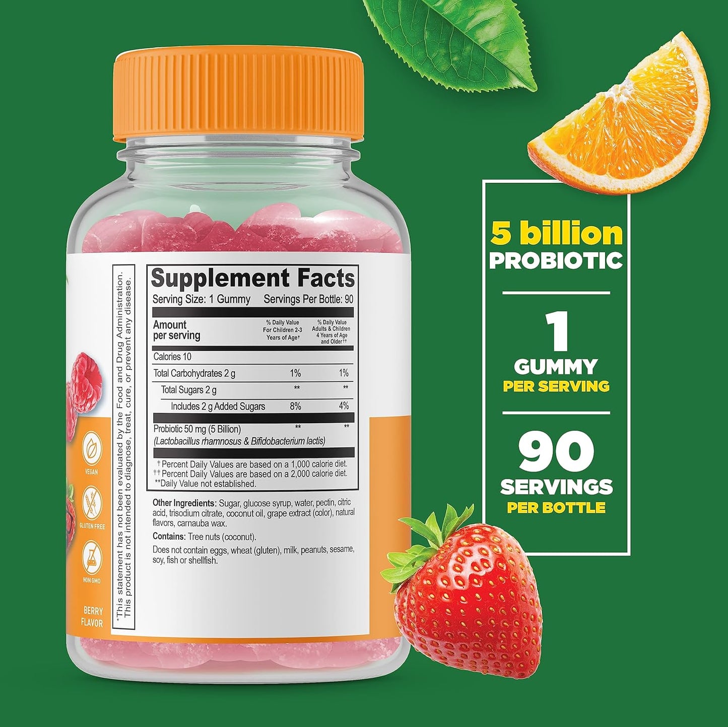 Kids Probiotics and Biotin Gummies Bundle - 5 Billion Probiotics, Vitamin Supplement, Gluten Free, GMO Free, Chewable Gummy