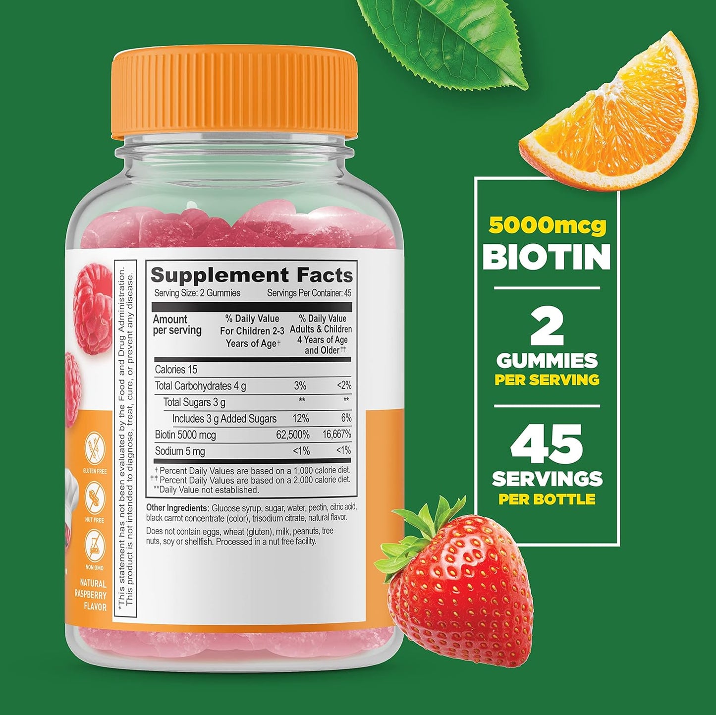Kids Probiotics and Biotin Gummies Bundle - 5 Billion Probiotics, Vitamin Supplement, Gluten Free, GMO Free, Chewable Gummy