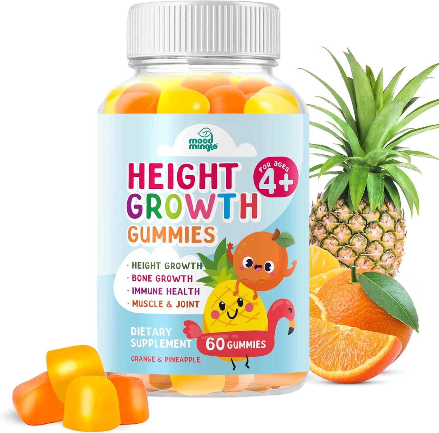Kids Teens Height Growth Gummies - Mood Mingle Height Increaser & Maximizer Vitamins for Growing Taller