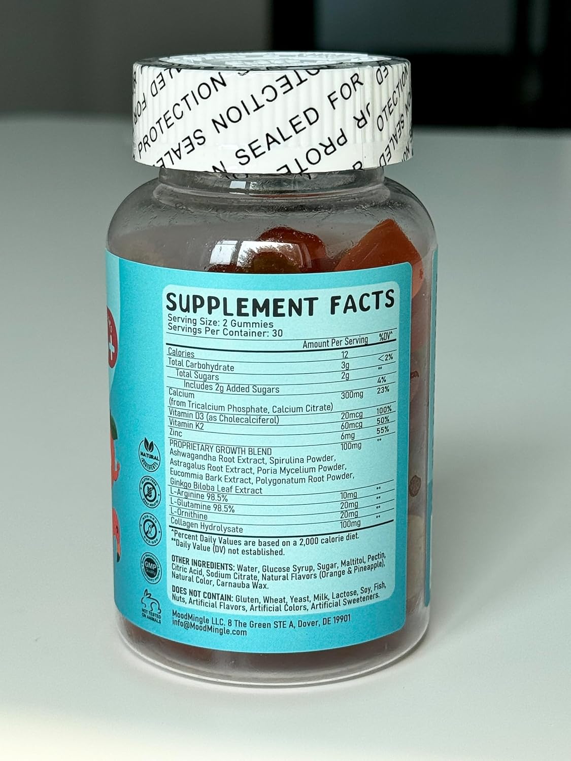 Kids Teens Height Growth Gummies - Mood Mingle Height Increaser & Maximizer Vitamins for Growing Taller