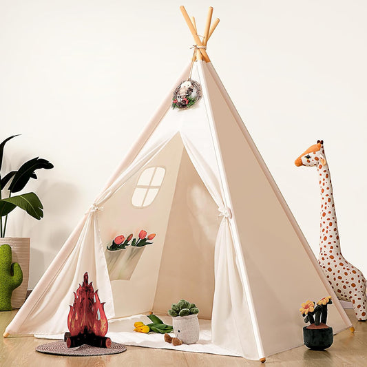 Kids Teepee Tent for Boys and Girls - Indoor Outdoor Playhouse Toy for Children - Sumbababy Kids Teepee Tent with Gifts for Fun Games